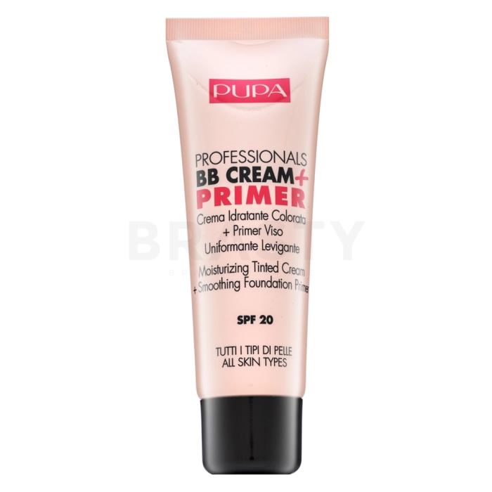 Pupa Professionals BB Cream + Primer SPF 20 002 Sand BB krém pre zjednotenie farebného tónu pleti 50 ml
