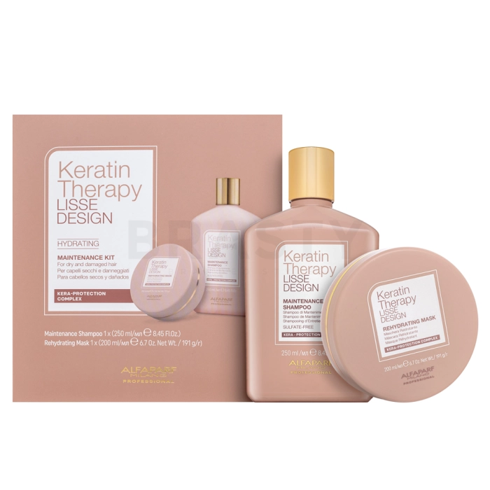 Alfaparf Milano Lisse Design Keratin Therapy Hydrating Maintenance Kit shampoo + masker voor hydraterend haar
