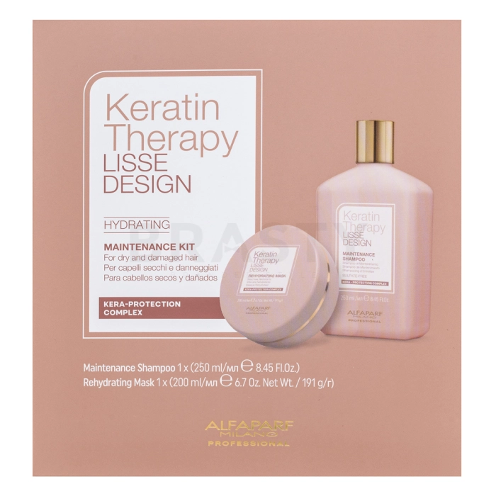 Alfaparf Milano Lisse Design Keratin Therapy Hydrating Maintenance Kit shampoo + masker voor hydraterend haar