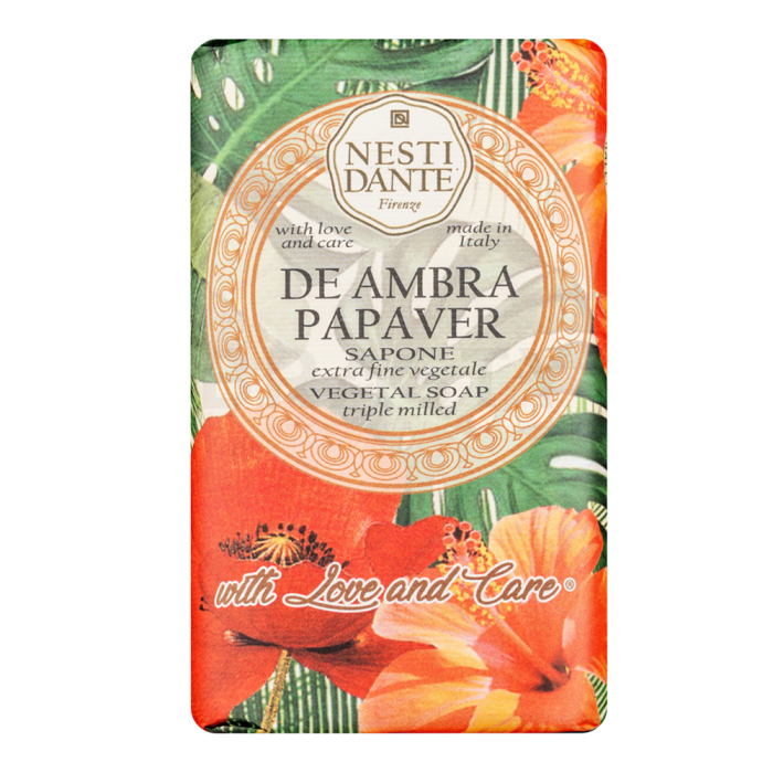 Nesti Dante With Love & Care Seife Vegetal Soap De Ambra Papaver 250 g