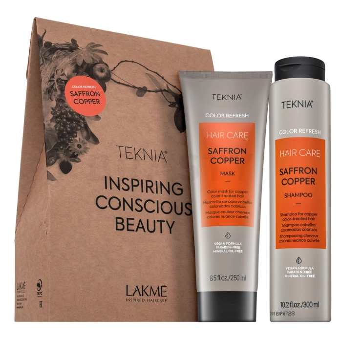 Lakmé Teknia Color Refresh Saffron Copper Pack shampoo + masker om koperen tinten te doen herleven 300 ml + 250 ml
