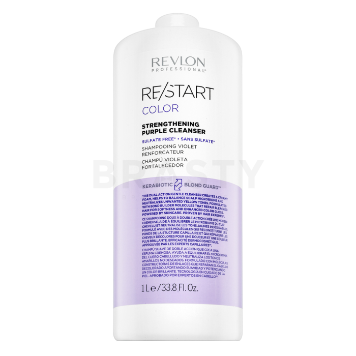 Revlon Professional Restart Color Strengthening Purple Cleanser getinte shampoo om gele tinten te neutraliseren 1000 ml