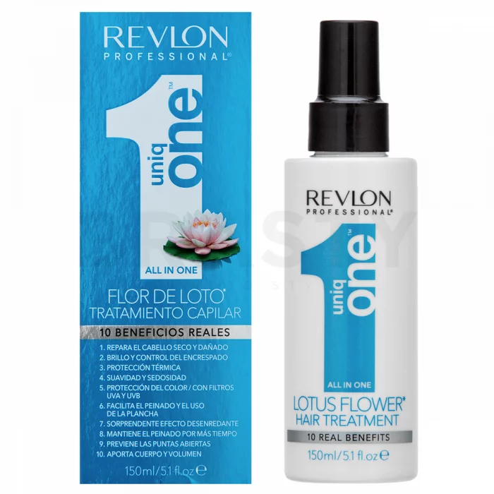 Revlon Professional Uniq One All In One Lotus Flower Treatment erősítő öblítés nélküli spray sérült hajra 150 ml
